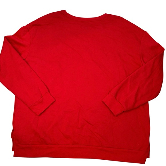 Christmas Sweatshirt Women's XL Red Embroidered  'Tis the Season to be Jolly NWT - Picture 2 of 9